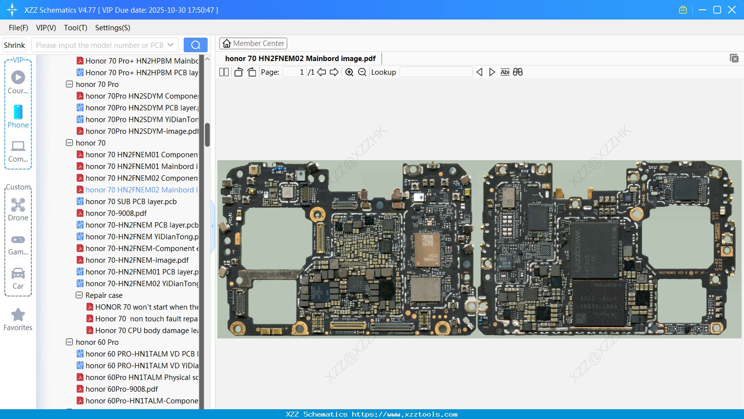 Honor 70 HN2FNEM02 Mainbord Image